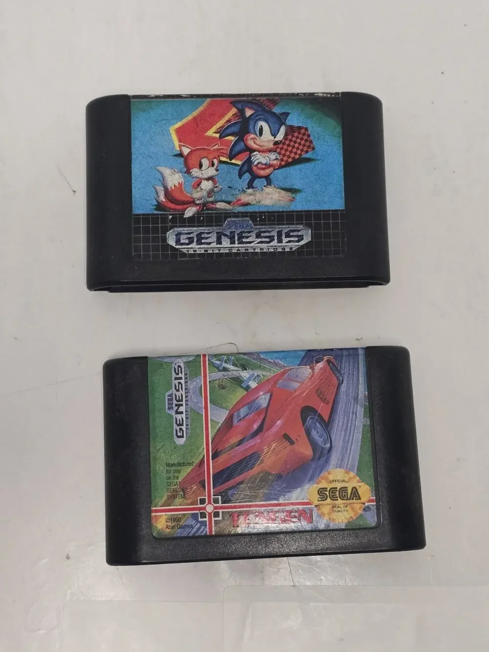 Sonic the Hedgehog 2 (Sega Genesis) And Hard Drivin' Lot Of 2 Game Carts, Tested